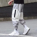 Men Cargo Pants Black Ribbons Block Multi-Pocket 2020 Harem Joggers Harajuku Sweatpant Hip Hop Casual Male Trousers AExp
