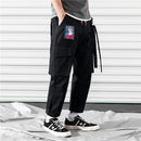 Men Cargo Pants Black Ribbons Block Multi-Pocket 2020 Harem Joggers Harajuku Sweatpant Hip Hop Casual Male Trousers AExp