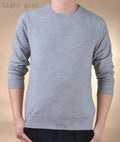 Men Cashmere Blend Long Sleeve Pullover / Soft Warm Knitwear-light gray-S-JadeMoghul Inc.
