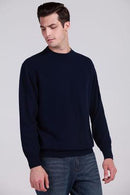 Men Cashmere Blend Long Sleeve Pullover / Soft Warm Knitwear-navy blue-S-JadeMoghul Inc.