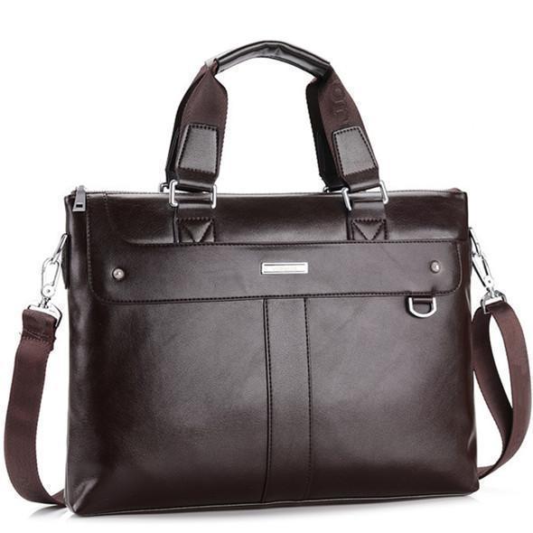 Men Casual Briefcase Business Shoulder Bag Leather Messenger Bags Computer Laptop Handbag Bag Men's Travel Bags-Brown-China-JadeMoghul Inc.