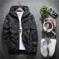 Men Casual Camouflage Hoodie Jacket / Waterproof Outerwear-Black Jacket-M-JadeMoghul Inc.