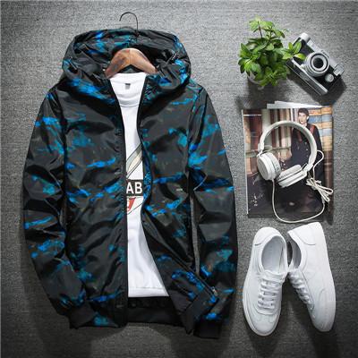 Men Casual Camouflage Hoodie Jacket / Waterproof Outerwear-Blue Jacket-M-JadeMoghul Inc.