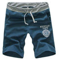 Men Casual Drawstring Cotton Bermuda Shorts-jeans Blue-M-JadeMoghul Inc.