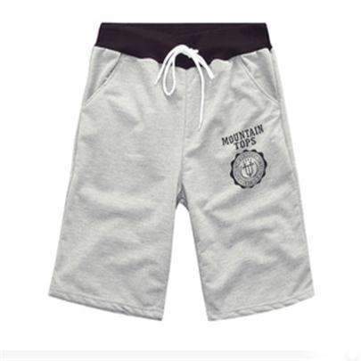 Men Casual Drawstring Cotton Bermuda Shorts-Light gray-M-JadeMoghul Inc.