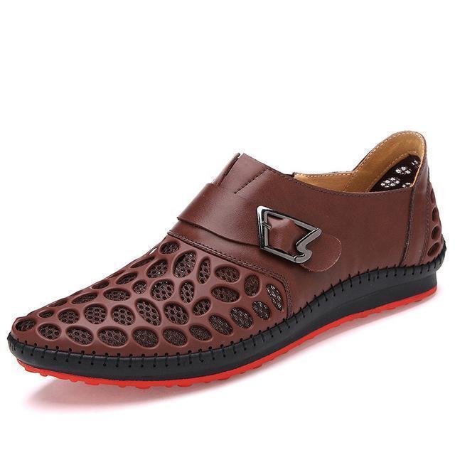 Men Casual Genuine Leather Shoes / Luxury Breathing Flats-Brown-6-JadeMoghul Inc.