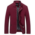 Men Casual Jacket Slim Fit / All Season Outerwear-Wine Red-M-JadeMoghul Inc.