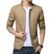 Men Casual Jacket - Slim Fit Blazer-Khaki-XL-JadeMoghul Inc.