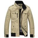 Men Casual Multi-Pocket Comfortable Jacket-Khaki-M-JadeMoghul Inc.