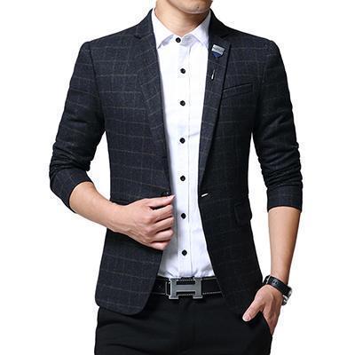 Men Casual Slim Blazer-black-XL-JadeMoghul Inc.