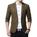 Men Casual Slim Blazer-Khaki-XL-JadeMoghul Inc.