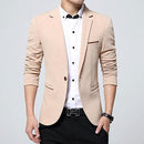 Men Casual Slim Fit Sports Jacket-Khaki-XXXL-JadeMoghul Inc.