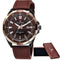 Men Casual Sports Watch / Men Waterproof Leather Quartz Watch-brown black-JadeMoghul Inc.