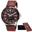Men Casual Sports Watch / Men Waterproof Leather Quartz Watch-brown silver-JadeMoghul Inc.
