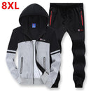 Men Casual Sportswear / Hooded Tracksuit / Plus Sizes Available-Blue-5XL-JadeMoghul Inc.