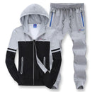 Men Casual Sportswear / Hooded Tracksuit / Plus Sizes Available-Gray-XL-JadeMoghul Inc.