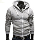 Men Casual Sportswear Hoody/Zipper Long-sleeved Sweatshirt-Black with White-M-JadeMoghul Inc.