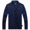 Men Casual Style Sweater With Stand Collar / Slim Fit Cardigan-Dark blue-M-JadeMoghul Inc.