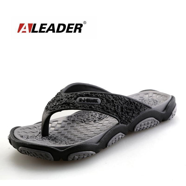 Men Casual Summer Slippers / Leisure Rubber Platform Sandals-Gray-7.5-JadeMoghul Inc.