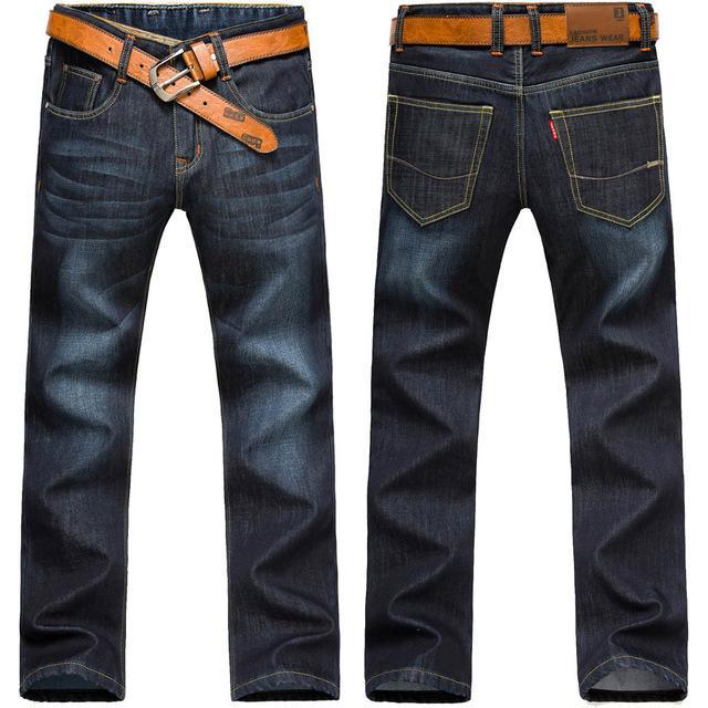 Men Casual Thin Straight Classic Jeans-KLY2101blue-34-JadeMoghul Inc.