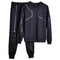 Men Casual Tracksuit Set - Sweat Track Suit Set (Jacket & Sweatpants)-M06 Black-S-JadeMoghul Inc.