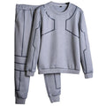 Men Casual Tracksuit Set - Sweat Track Suit Set (Jacket & Sweatpants)-M06 Grey-S-JadeMoghul Inc.