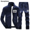 Men Clothing Suit Set / Casual Sweatshirts & Pant-Dark Blue-M-JadeMoghul Inc.