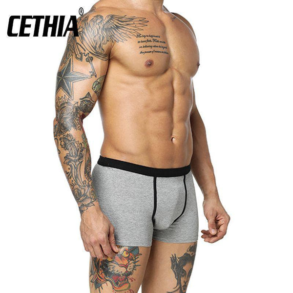 Men Cotton Boxers / Male Underpants-Beige-L-JadeMoghul Inc.