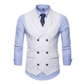 Men Double-Breasted Dress Waistcoat-white-XL-JadeMoghul Inc.