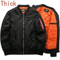 Men Fashion Thick Warm Military Motorcycle Jacket / Air Force-thick black-XL-JadeMoghul Inc.