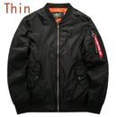 Men Fashion Thick Warm Military Motorcycle Jacket / Air Force-thin black-XL-JadeMoghul Inc.