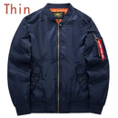 Men Fashion Thick Warm Military Motorcycle Jacket / Air Force-thin dark blue-XL-JadeMoghul Inc.