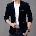 Men Fashionable Cotton Suit Blazer / Slim Fit Solid Color Jacket-X06 Navy-M-JadeMoghul Inc.