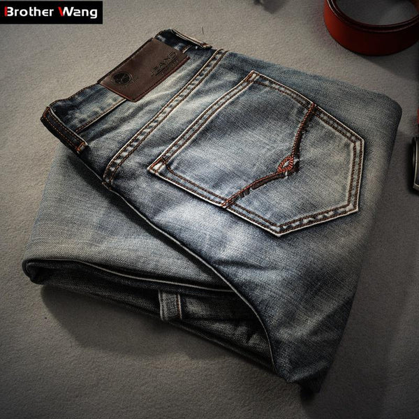 Men Fashionable Jeans / Slim Straight Jeans For Men-Blue-28-JadeMoghul Inc.