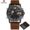 Men Fashionable Sports Watch/ Analog Date Leather Military Waterproof Watch-Black Yellow-JadeMoghul Inc.