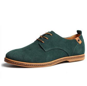 Men Flats / Lace-Ups / Leather Shoes-Green-6.5-JadeMoghul Inc.