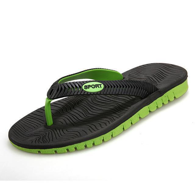 Men Flip Flops / Casual Sandals-Blackgreen-7-JadeMoghul Inc.