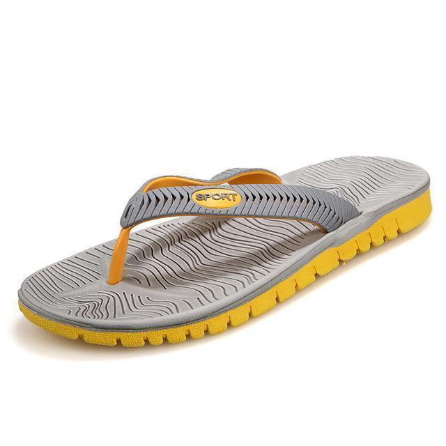 Men Flip Flops / Casual Sandals-GrayYellow-7-JadeMoghul Inc.