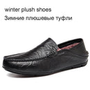 Men Genuine Leather Loafers-black fur-6.5-JadeMoghul Inc.
