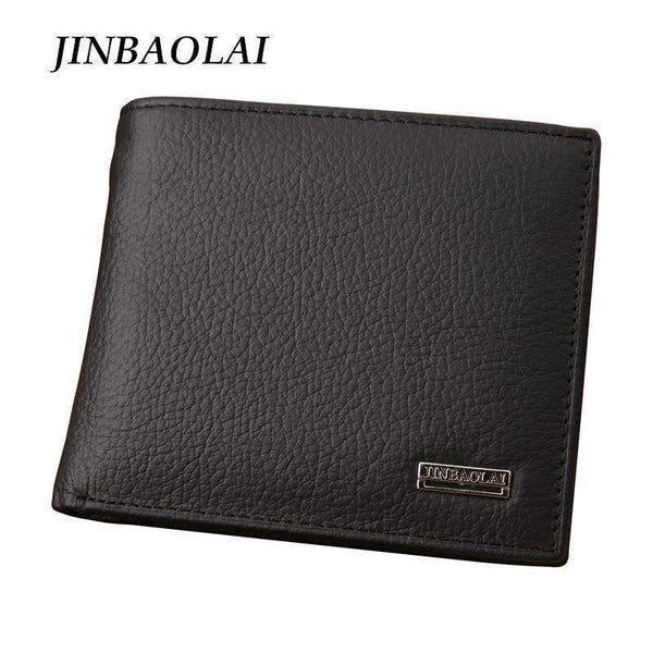 Men Genuine Leather Multi Pocket Wallet-black-JadeMoghul Inc.