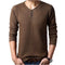 Men Henley Neck Smart Sweater / Men Casual everyday Smart Pullover-Coffee-M-JadeMoghul Inc.
