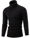 Men Hi-Neck Smart Fit Sweater / High Collar Solid Simple Slim Fit Knitted Sweaters-Black-M-JadeMoghul Inc.