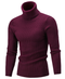 Men Hi-Neck Smart Fit Sweater / High Collar Solid Simple Slim Fit Knitted Sweaters-Red wine-M-JadeMoghul Inc.