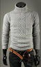 Men High Neck Slim Smart Sweater-Gray-XL-JadeMoghul Inc.