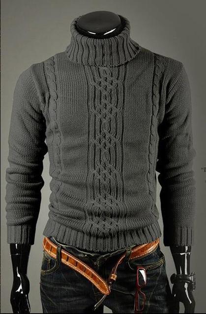 Men High Neck Slim Smart Sweater-SH-XL-JadeMoghul Inc.
