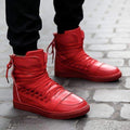 Men High Top Fashion Sneakers-Red-9-JadeMoghul Inc.