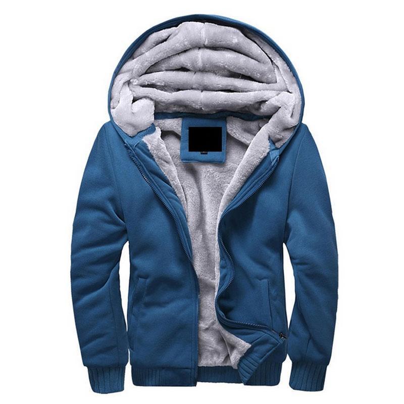 Men Hooded Casual Wool Liner / Winter Thick Warm Coat-Blue-4XL-China-JadeMoghul Inc.