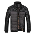 Men Jacket Patchwork Design / Fashionable Winter Outerwear-Grey-L-JadeMoghul Inc.