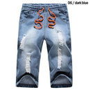 Men Jeans Shorts / Designers Shorts / Slim Jeans Shorts-Blue-XXXL-JadeMoghul Inc.