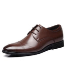 Men Leather Shoes / Pointed Toe Luxury Formal Business Shoes-Brown-6-JadeMoghul Inc.